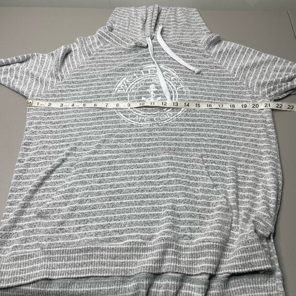 Liquid Energy Cape Cod MA  Hoodie Sweatshirt Striped Pullover Gray L‎ Beach - Picture 10 of 12